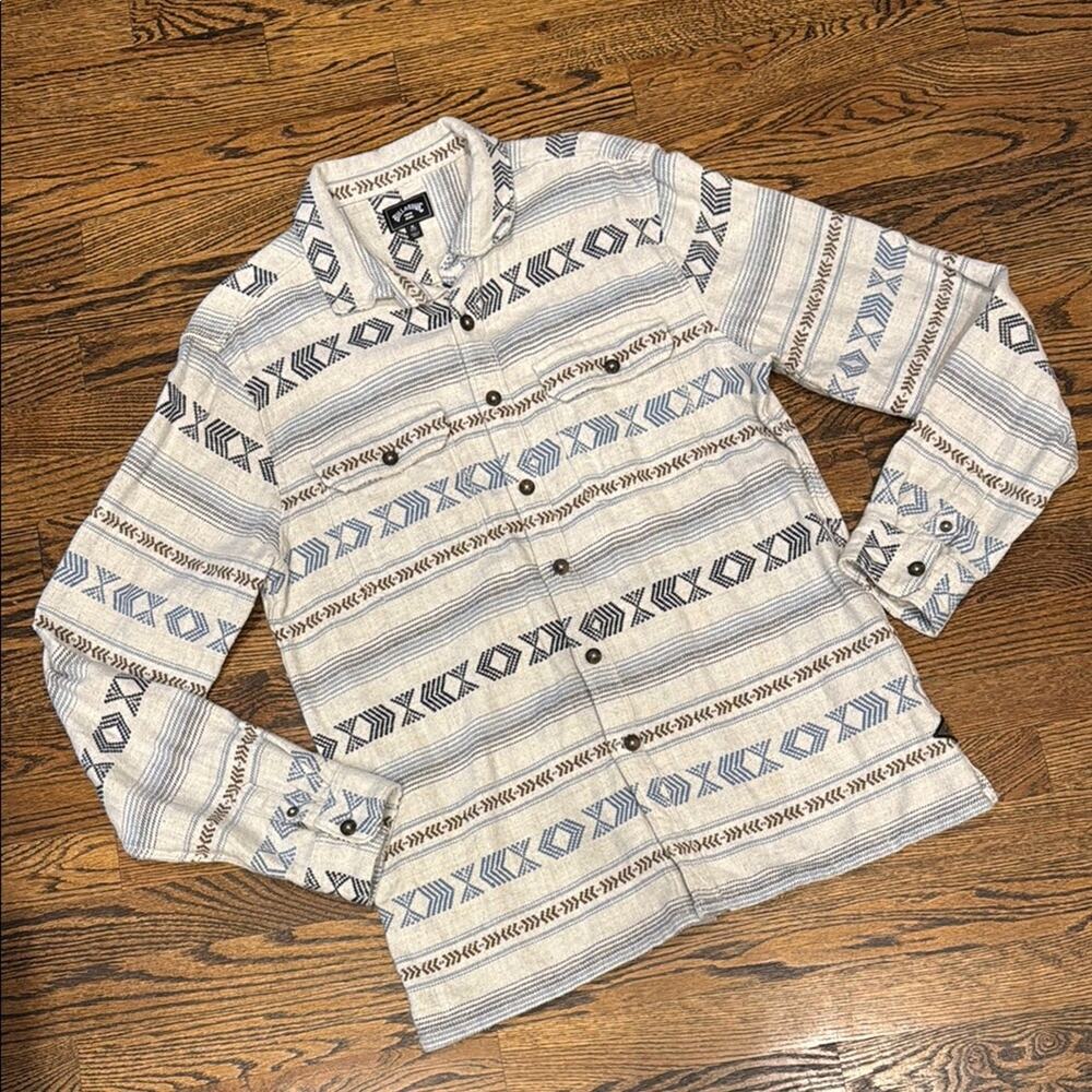 Billabong Offshore Jacquard Flannel Button Down Aztec Shirt Men's M
